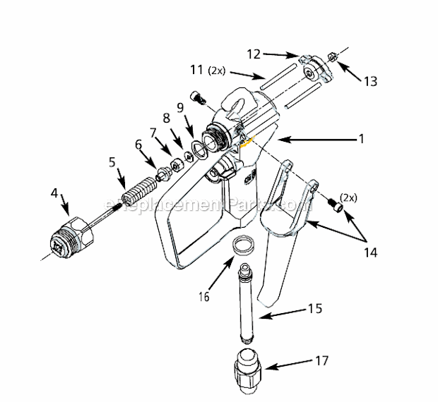 Page A Diagram and Parts List for AL2130  Campbell Hausfeld Paint Sprayer